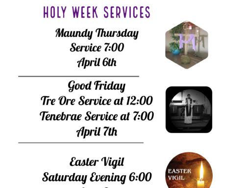 Holy Week Service Schedule